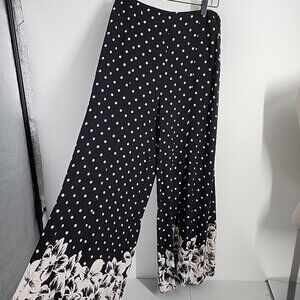 Anthropologie Ett Twa Chesapeake Wide Leg Pants Polka Dot Button Accent Size 4
